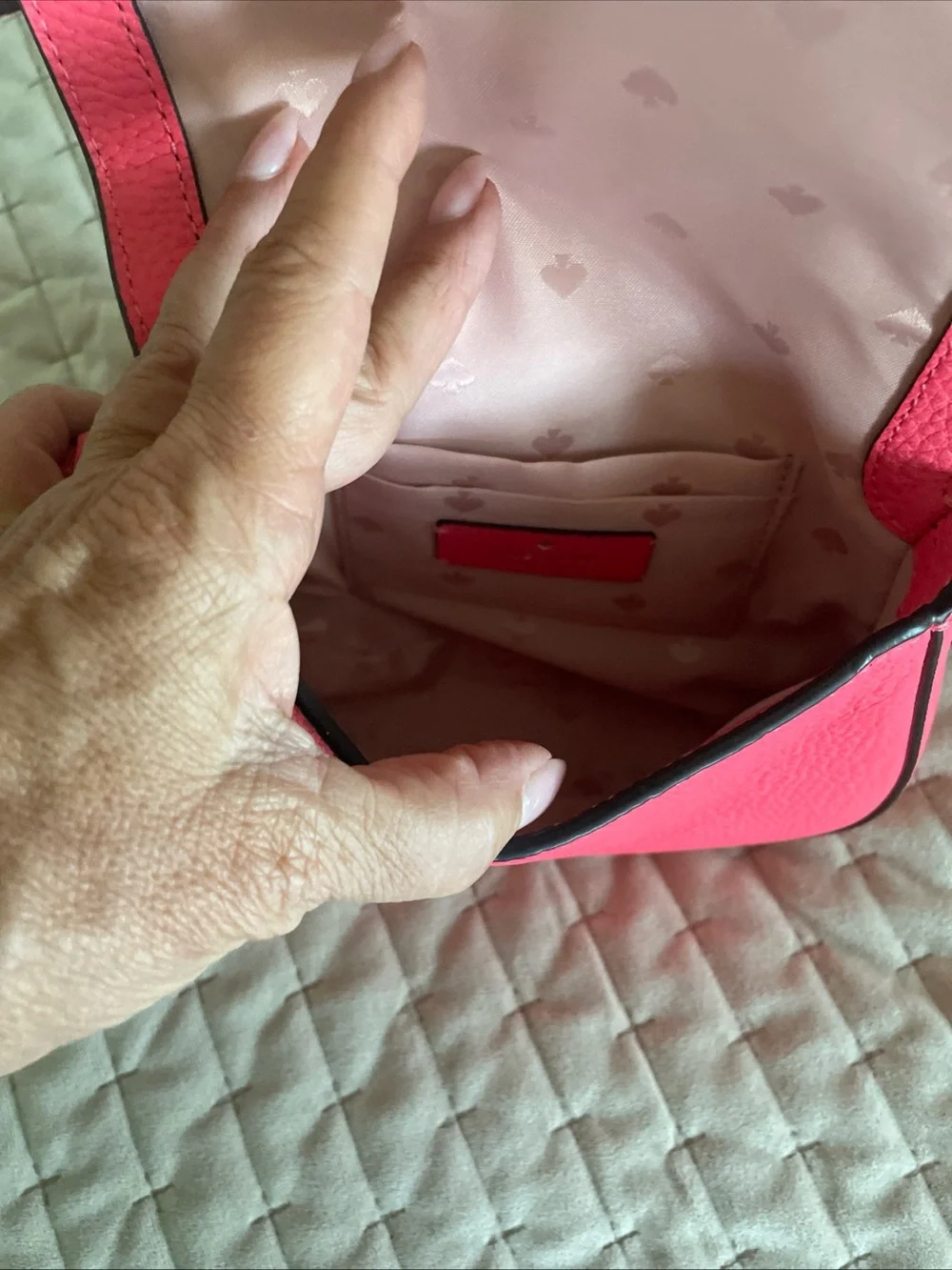 kate spade Hot Pink Pebbled Leather Flap Crossbody